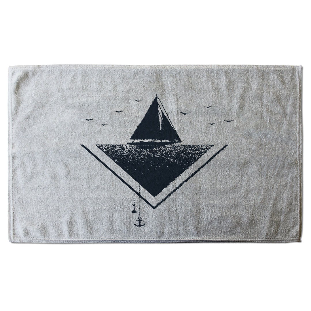 Sailboat at Sea Tea Towel