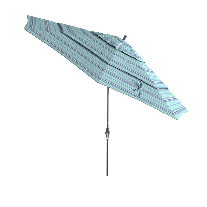 Parasol de marché 132 po Ardsley, Sunbrella® Dolce à rayures oasis
