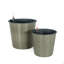 Ensemble de 2 pots de fleurs décoratifs en osier pour l'intérieur et l'extérieur - Rond - Gris