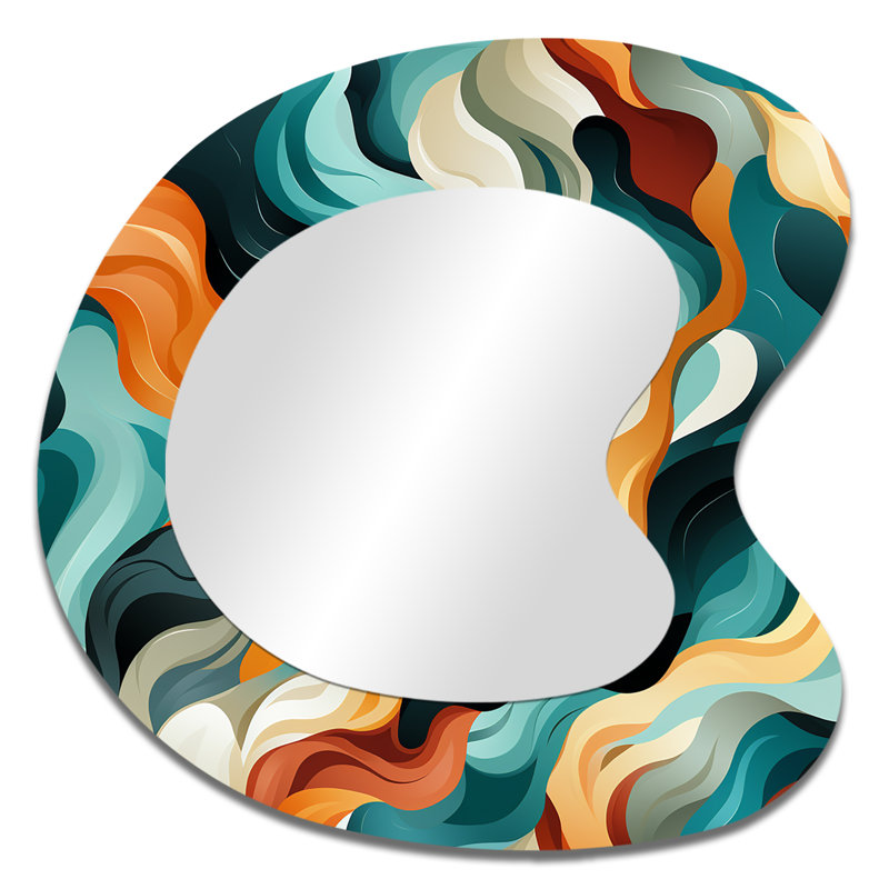 Celestial Harmony Cosmic Flow II - Miroir mural moderne abstrait aux formes asymétriques, 33 po x 33 po