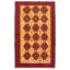 Tapis jaune / rouge / noir en laine noué à la main