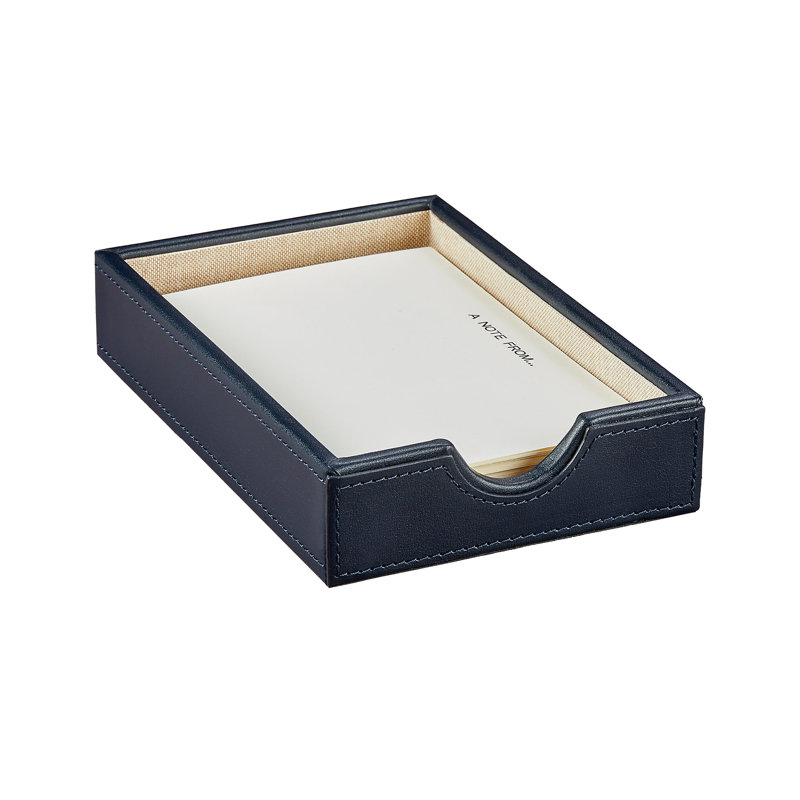 Leather Memo Tray, Navy