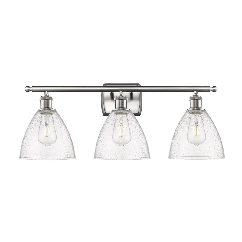 Éclairage pour meuble-lavabo 3 lumières Shauna, DEL, Nickel satiné brossé