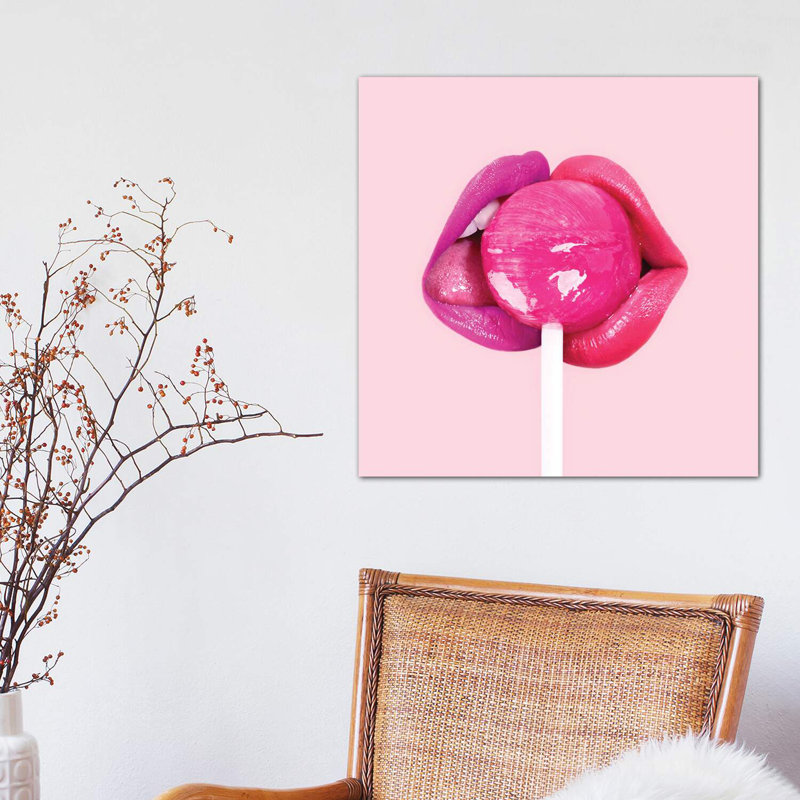 Lollipop Kiss by Paul Fuentes - Print on Canvas, 93.98 cm H x 93.98 cm W x 1.91 cm D, No Framed