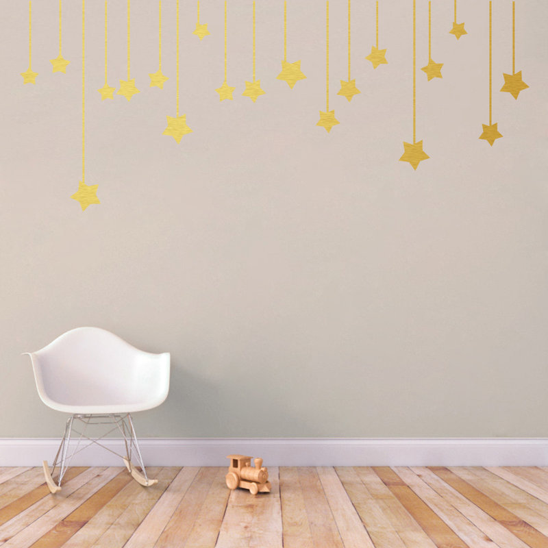 Décalcomanie murale Étoiles suspendues, Or