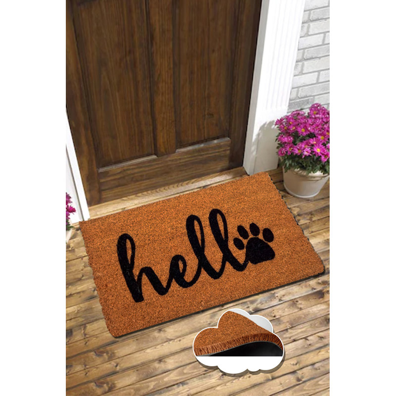 Paillasson 100% coco fait à la main, dessous antidérapant, 15,7 po x 23,6 po | Lavable à la machine à 86 ° F, durable et écologique, parfait pour les vestibules, design élégant pour la maison et le bureau