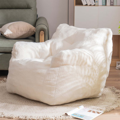 Fauteuil à billes en mousse souple avec tissu en peluche, parfait pour une détente confortable et une décoration polyvalente