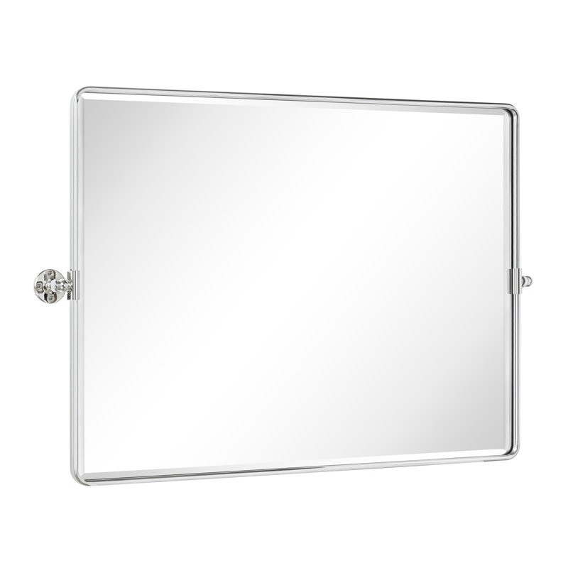 Beveled Pivoting Mirror, Chrome, 30" x 40"
