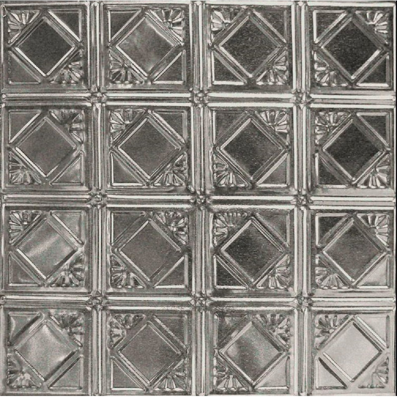 Carreaux de fer-blanc en métal avec dosseret de 2 pi x 2 pi (24 po x 24 po) American Tin Ceilings, Non fini