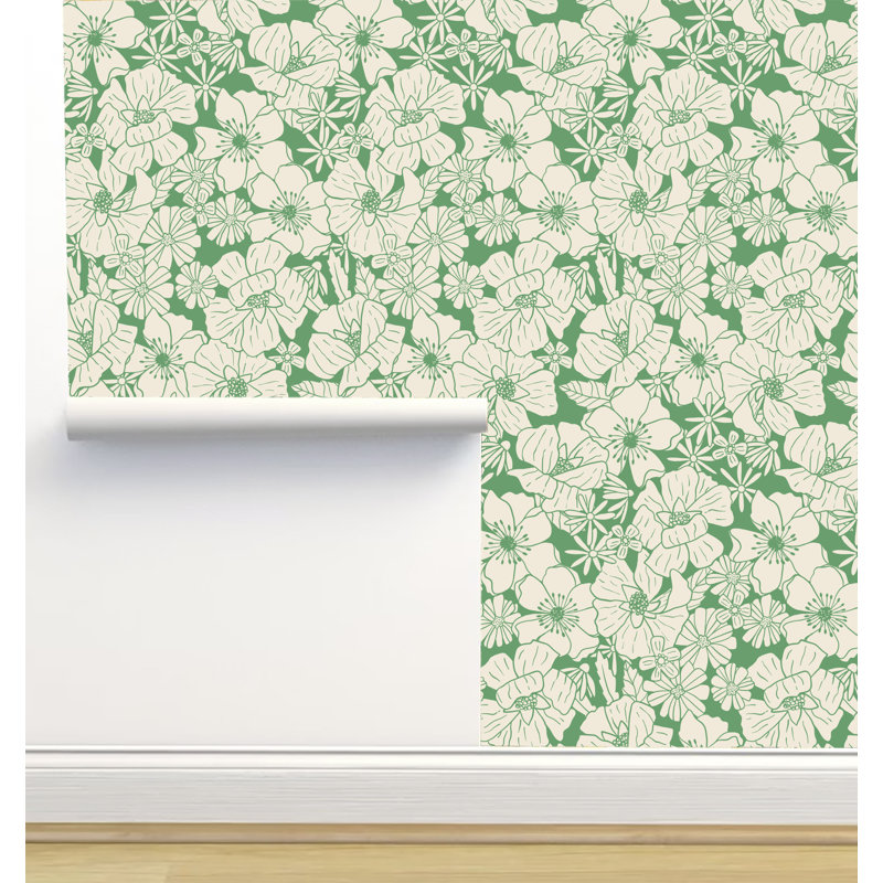Rouleau de papier peint auto-adhésif texturé L 12 pi x l 2 po Erin Kendal Designs, Vert
