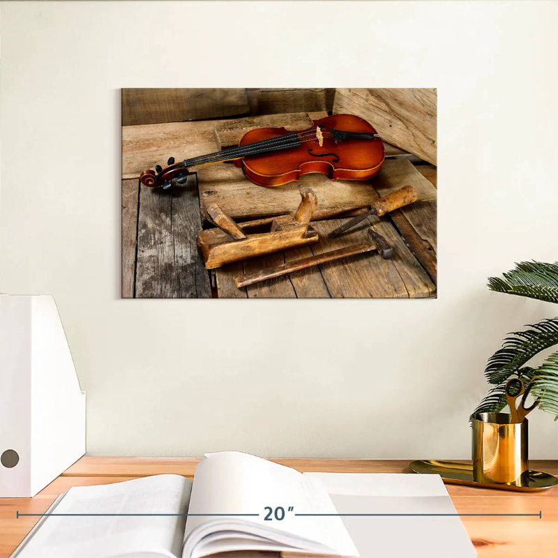 Abarca Crafting A Violin, 8" H x 12" W