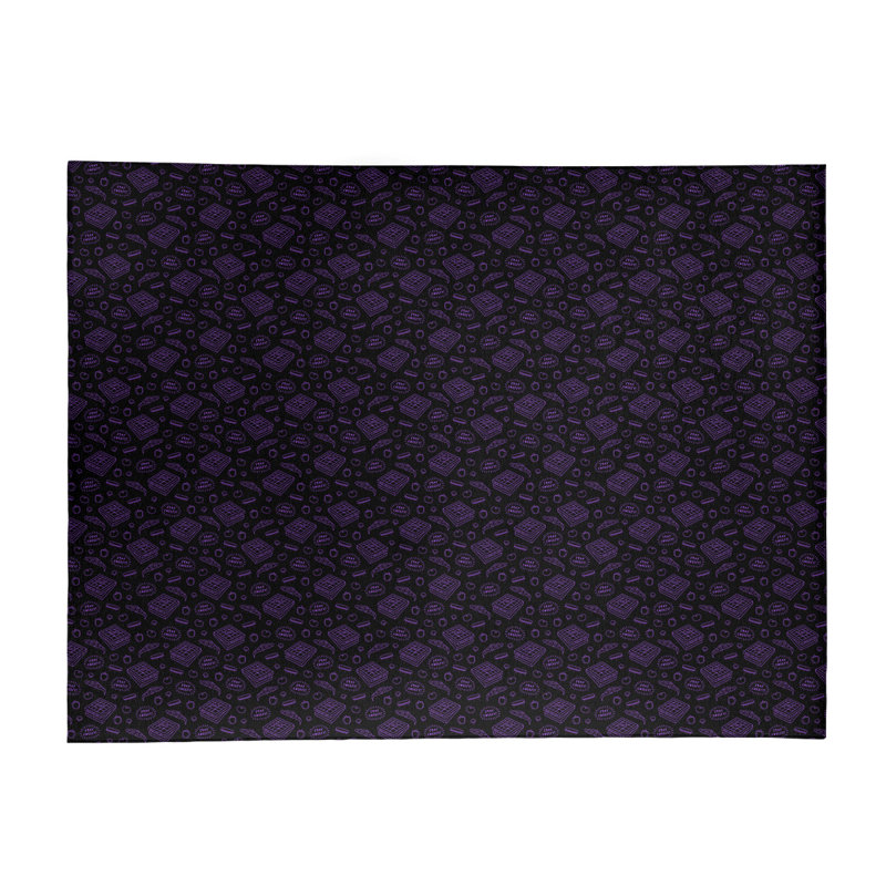 Tapis à pizza noir/moyen orchidée classique, Rectangle 9 pi x 12 pi