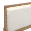 Lit tapissier contemporain brun avec éclairage et cadre à DEL, rails intégrés modernes pour chambre à coucher, mobilier idéal
