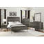 Mobilier de chambre contemporain à lattes en bois d'acacia massif avec pieds en métal et lambris 3 tons finition grise 1pc
