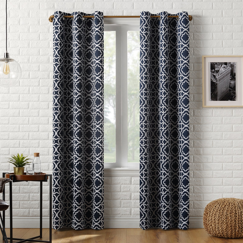Rideau occultant et isolant en polyester - Basics by Wayfair ™, Bleu marine, l 40 po x L 95 po
