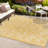 Delcine Bohemian Textured Weave Floral Yellow/Cream Indoor/Outdoor Rug-578282161