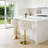 Swivel Adjustable Height Bar Stool with Woven Backs and Gold Base-115229942