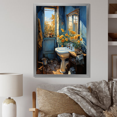 Larenda " Bathroom Turquoise Painting III "