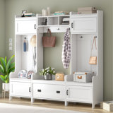 Versatile 4-In-1 Hallway Organizer With Multiple Storage Options And Stylish Hooks