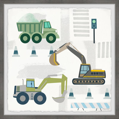 Brandee Heavy Construction Vehicles Framed Print