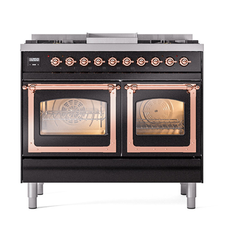 ILVE Nostalgie II Noblesse 40 in Dual Fuel Range, Liquid Propane, Emerald Green/Bronze