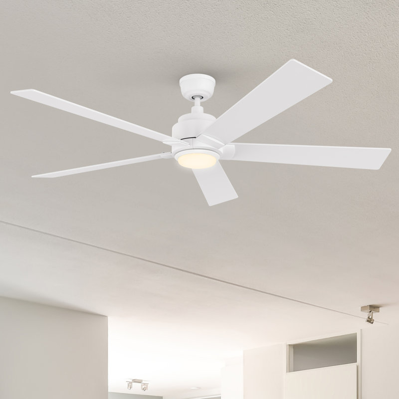 60'' Ceiling Fan with LED Lights, White, White