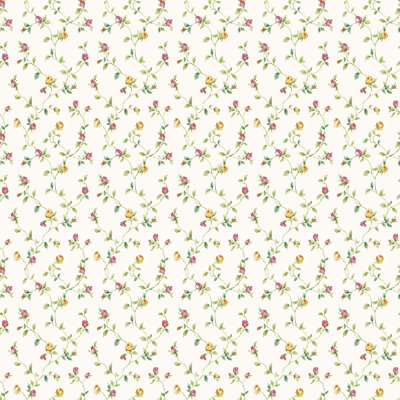 Miniatures 3 Collection Two Color Floral Trail Wallpaper Roll