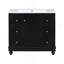 Meuble-lavabo contemporain noir - 36 po x 18 po x 34 po, 4 tiroirs et 1 porte d'armoire, rangement polyvalent, lavabo intégré en résine, tablettes réglables, cadre en bois massif avec panneau de fibres à densité moyenne