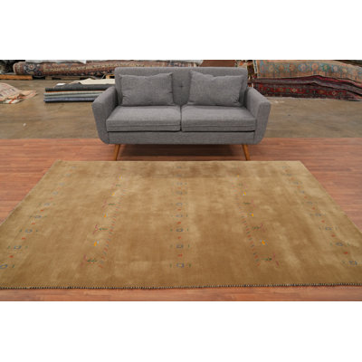 Chic and Durable Brown-Toned Gabbeh Style Area Rug 5x8