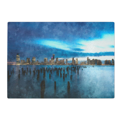 Tempered Glass New Jersey Skyline Chopping Board