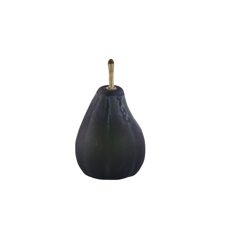 Sculpture en verre poire, petite, H 8,5 po x l 5,25 po x P 5,25 po