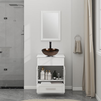 Ensemble de meuble-lavabo simple 24 po avec miroir Analyser