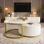 Table basse ronde blanche moderne avec structure en aluminium, durable Polyvalent pour le salon