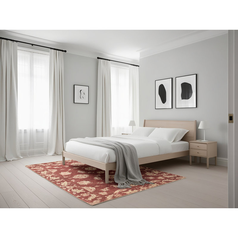 Tapis jaune/beige traditionnel Master, Rectangle 5 pi x 7 pi