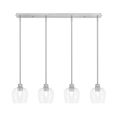 Luminaire suspendu linéaire 4 lumières avec verre de 6 po Edge