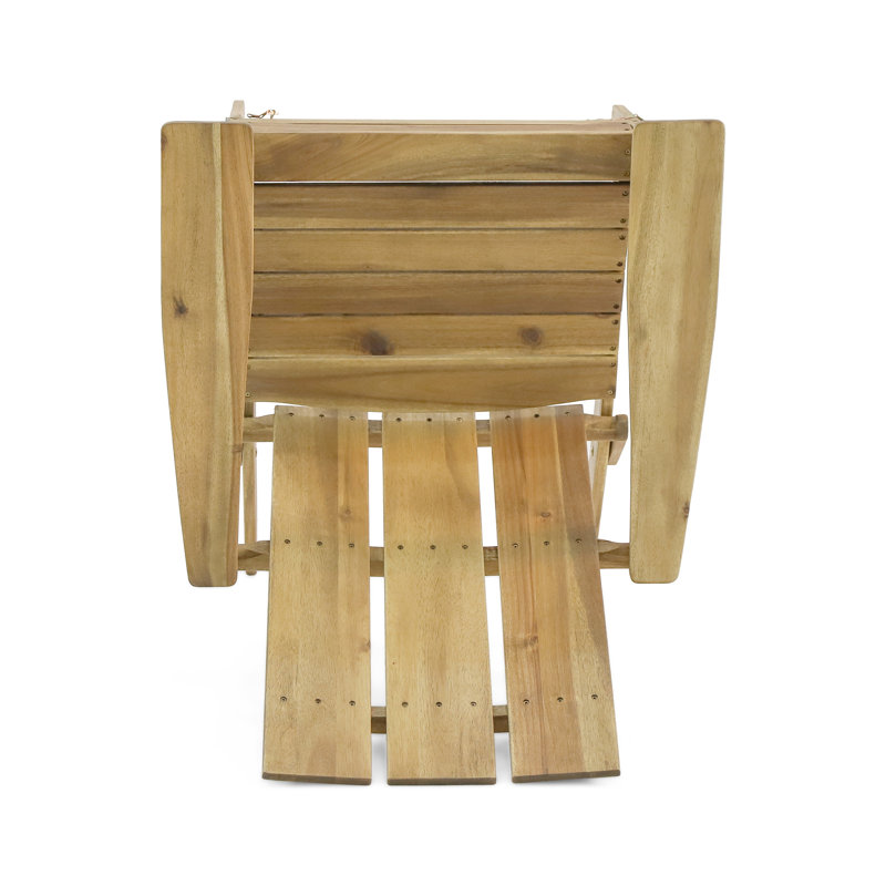 Chaise Adirondack pliante en bois d'acacia naturel - Chaise longue d'extérieur avec dossier ergonomique