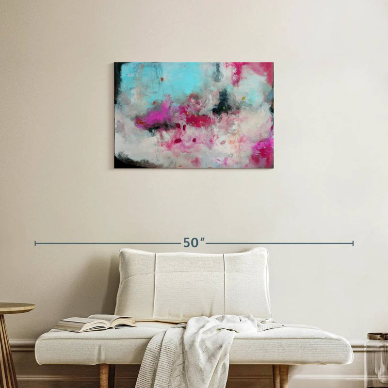Avery - Abstraction rose et bleue I, H 20 po x l 30 po