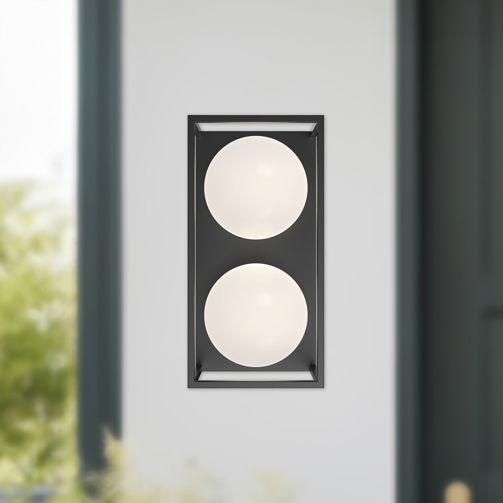 Davida 2 Light Outdoor Stainless Steel Wall Light