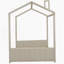 Lit double en velours pour lit double en bois beige-303783144