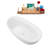 60" Streamline Soaking Glossy White Freestanding Tub and Tray With Internal Drain-101413160