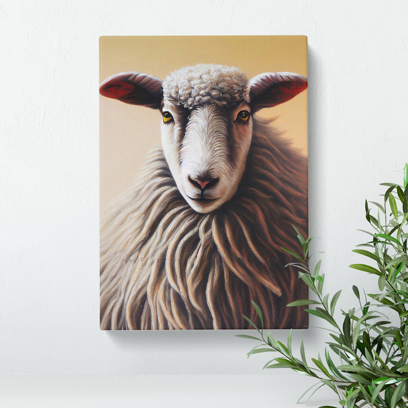 A Happy Sheep - Wrapped Canvas, 50cm H x 35cm W x 3cm D