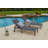 Vishanth Outdoor Rust-Resistant Metal Chaise Lounge Set with Table