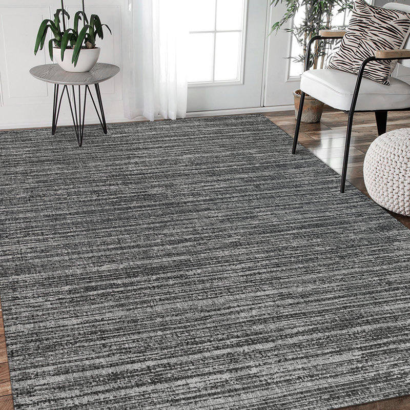 Tapis d'intérieur / extérieur contemporain à tissage plat, Rectangle 5 pi 3 po x 8 pi