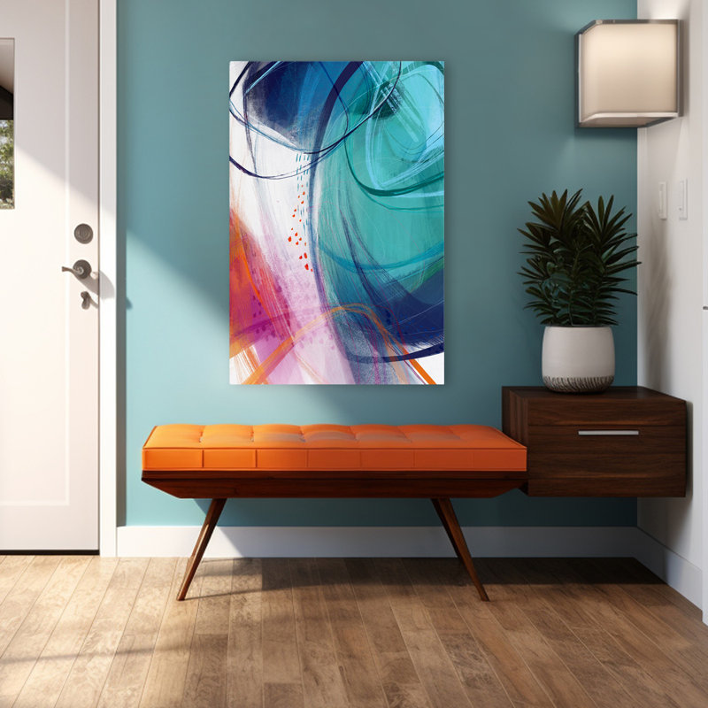 Turquoise n ° 2 - Art abstrait, H 48 po x l 32 po