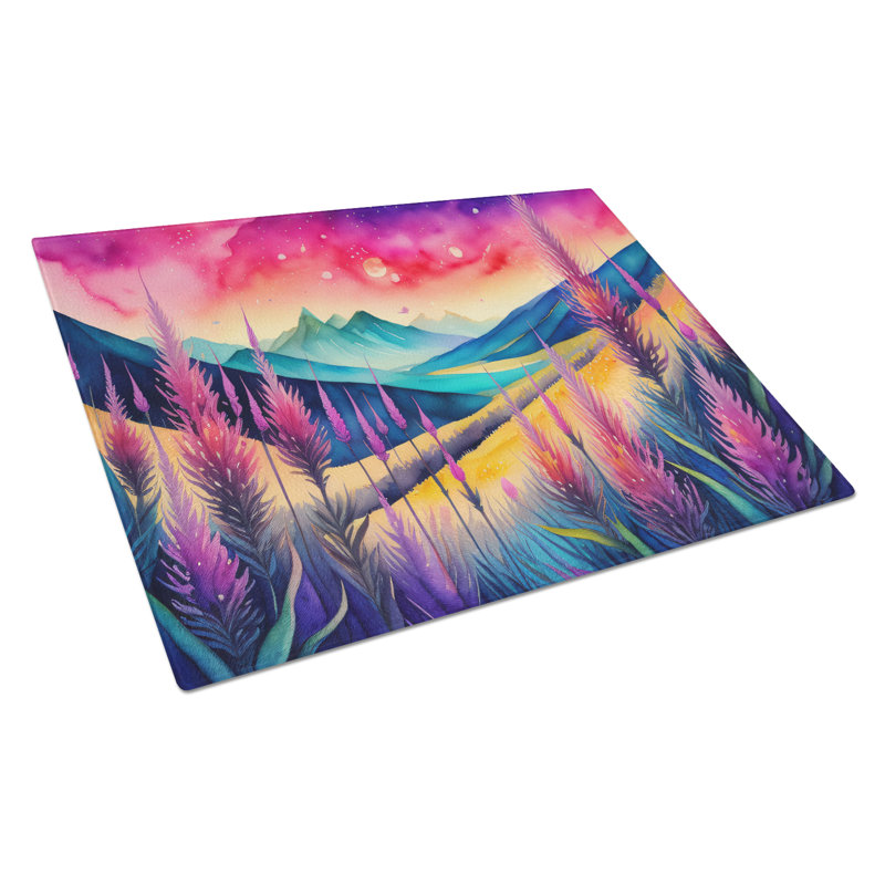 Liatris in Colour Glass Cutting Board Large