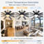 Ventilateur de plafond 72 po avec lumière, moteur à courant continu réversible silencieux, ventilateur de plafond à télécommande à 6 vitesses, lumière DEL 3 couleurs 24 W, grand ventilateur de plafond extérieur couvert pour le salon, la salle de sport et le patio