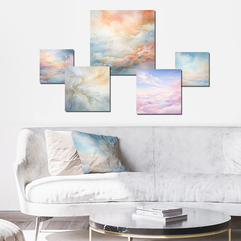 «Clouds Charm», art liquide, ensemble de 6 nuages