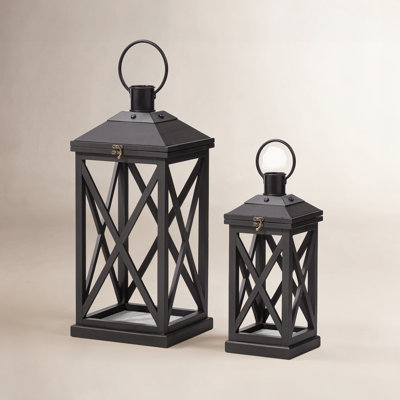 Wood and Metal Indoor and Outdoor Tabletop Lanterns