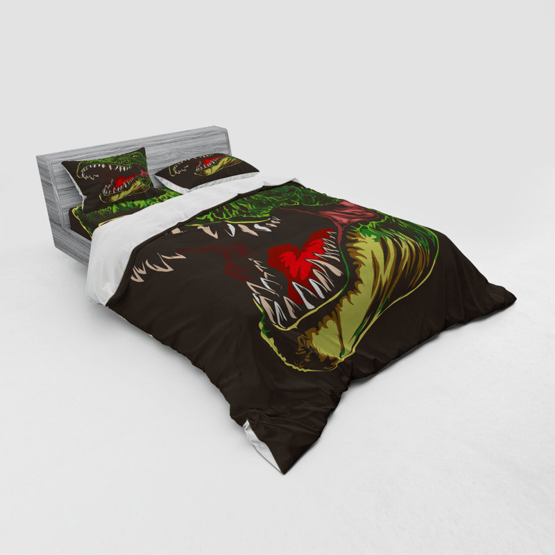 Ensemble de housse de couette dinosaur, Housse de couette grand + 3 pièces supplémentair