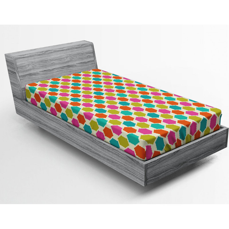 Microfiber Geometric Fitted Sheet, Twin XL Fitted Sheet
